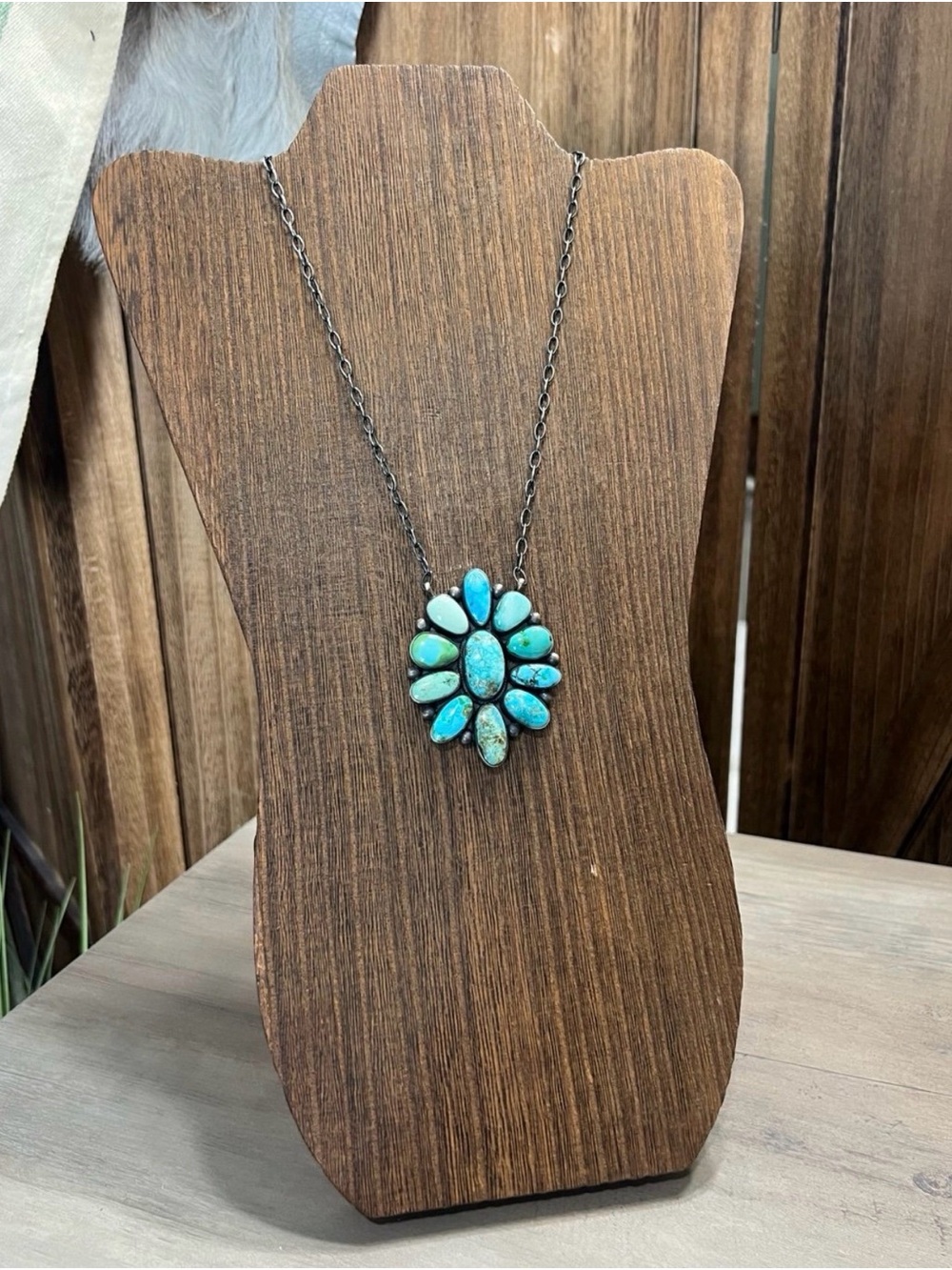 Native Mixed Turquoise Cluster Necklace